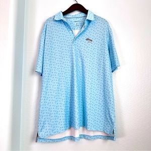 Johnnie-O Golf Polo Blue Bubble Print w Torrey Pines Logo Size XL